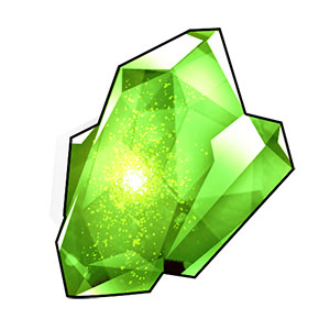緑の進化結晶の塊