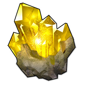 黄の進化結晶の原石
